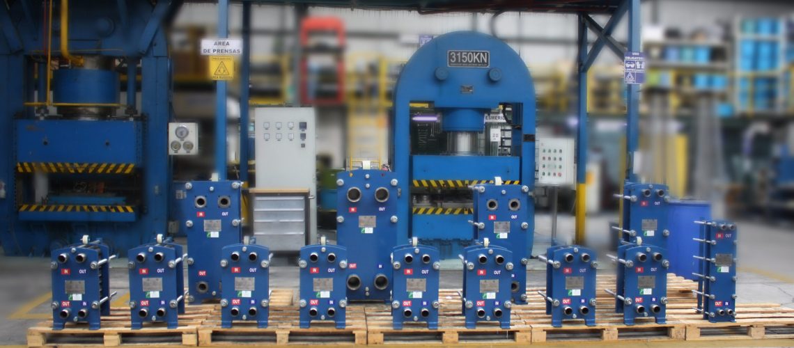 un intercambiador de calor a placas